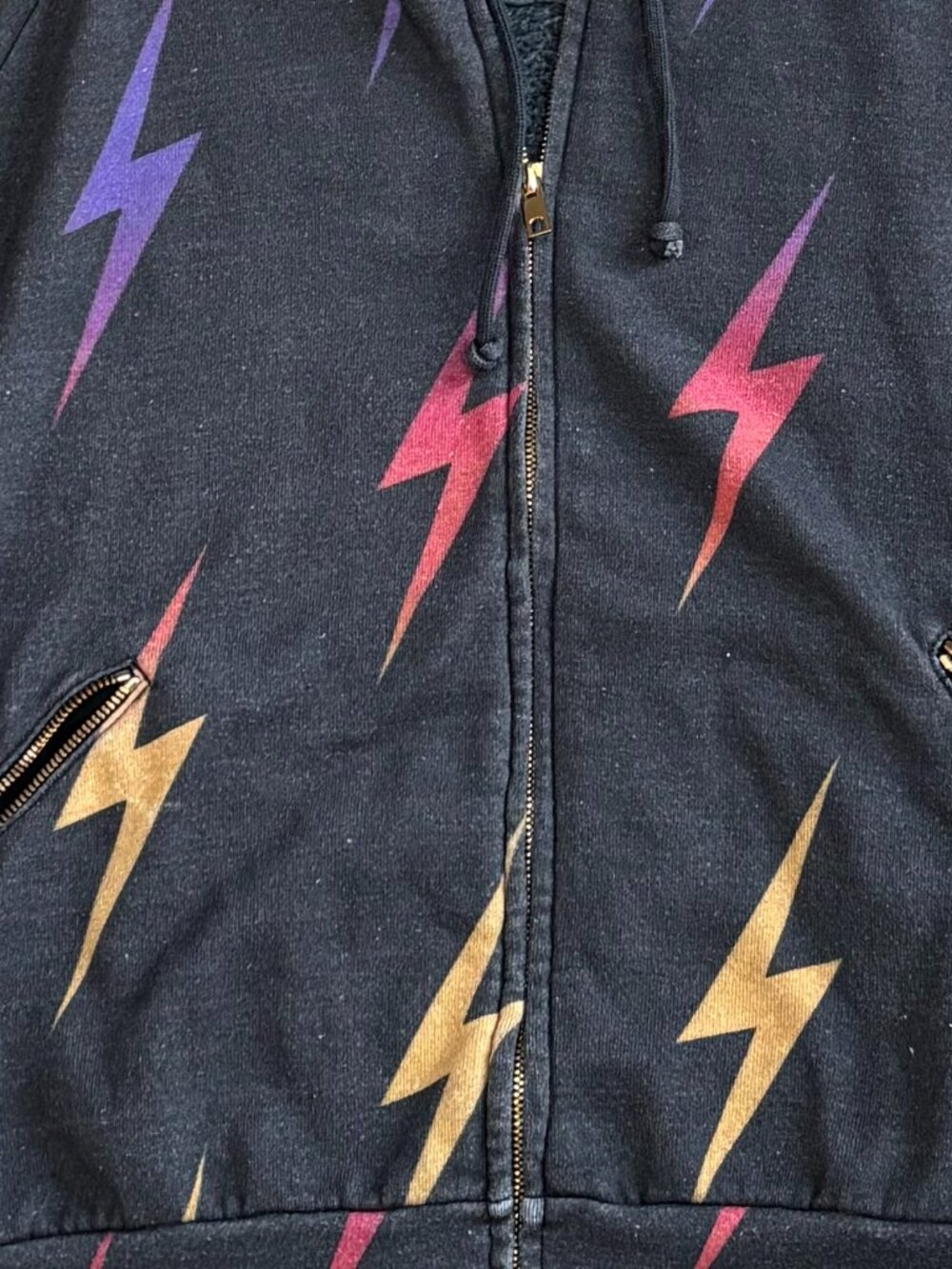 Aviator Nation Hoodie with Colorful Lightning Bolts Zip-up - Picture 8 of 8